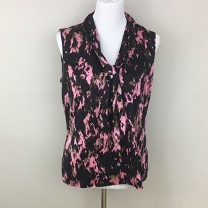 St. John Silk Neck Tie Blouse